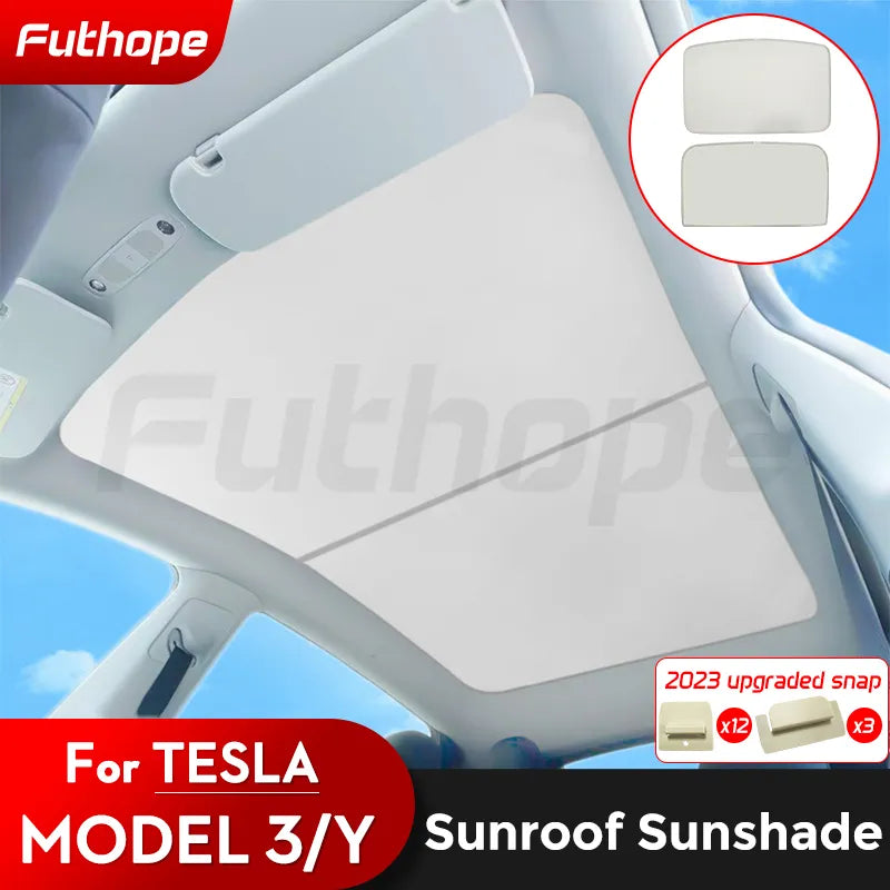 Upgrade Ice Cloth Buckle Sun Shades Roof For Tesla
