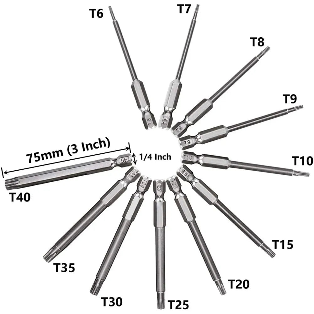 High Quality 11Pcs 1/4" Hex Bits Driver