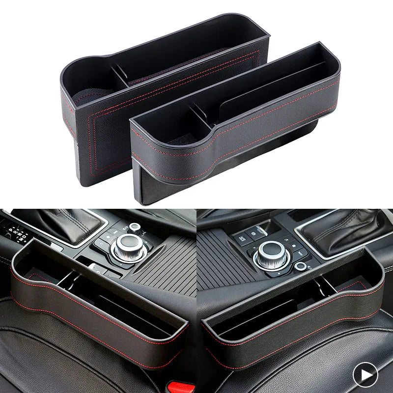 Leather Car Cup Holder Seat Organizer