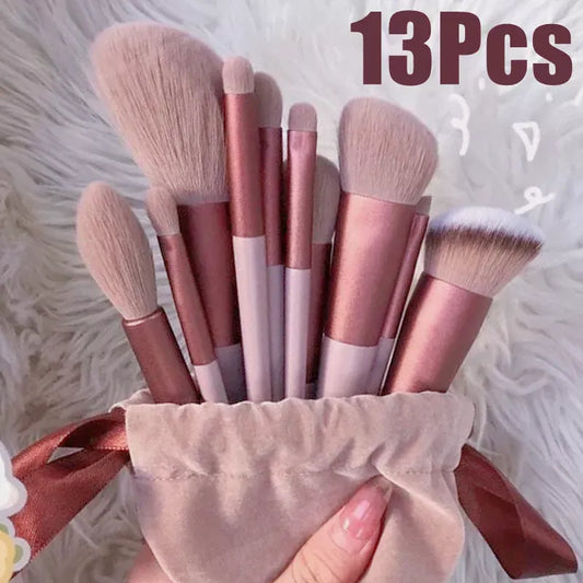 13-piece soft makeup brush set