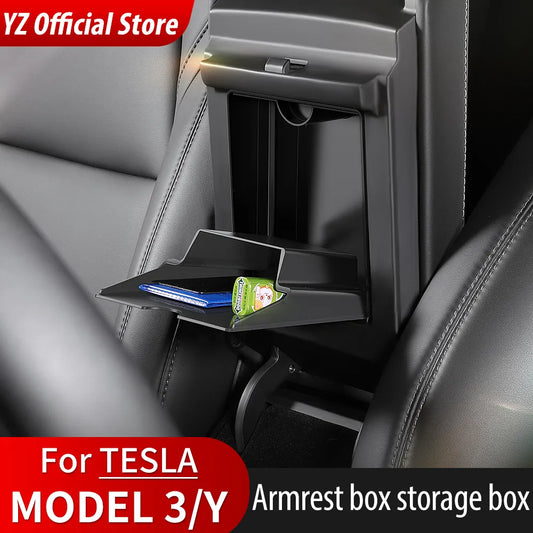 Magnetic Center Hidden Storage Box For Tesla Model