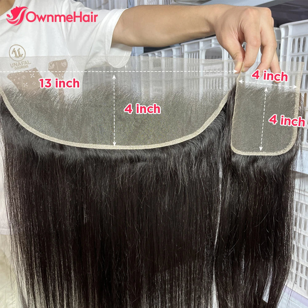 4x4 5x5 13x4 Invisible HD Lace Frontal Human Hair Closure