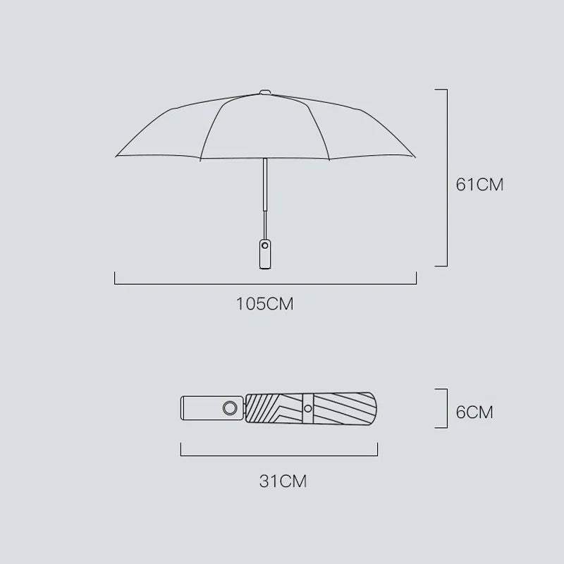 Xiaomi Umbrella for Night Reinforced Thickened Sunny Rain Umbrella Light Automatic Shrinkable Extra Large Folding Umbrella