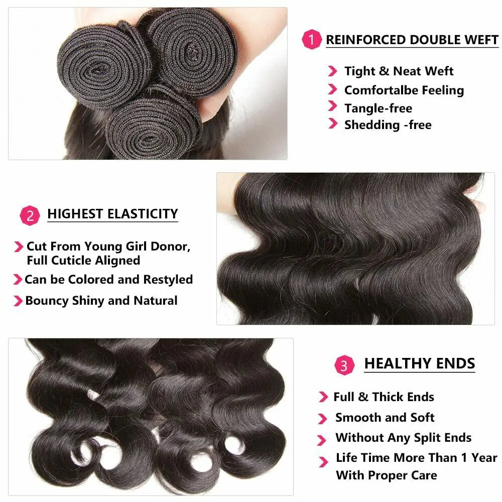 1/3/4 PCS Brazilian Hair Weave Bundles