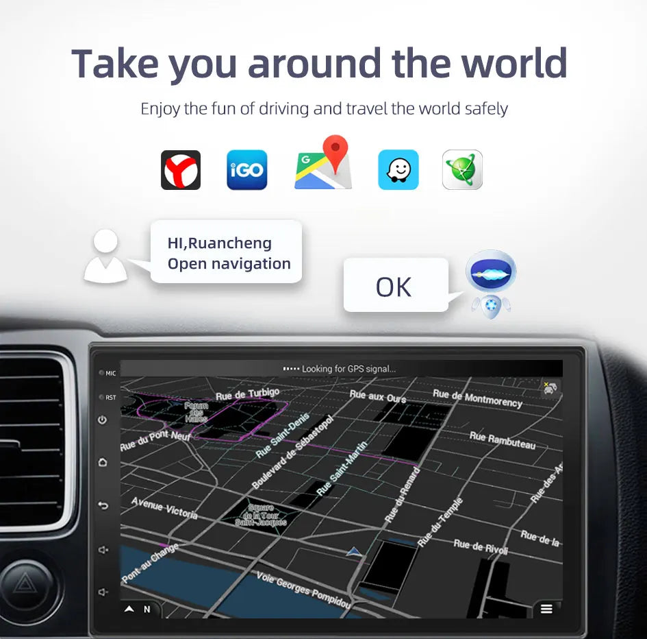 8G, 128G, and 2D Android Car Radio with GPS