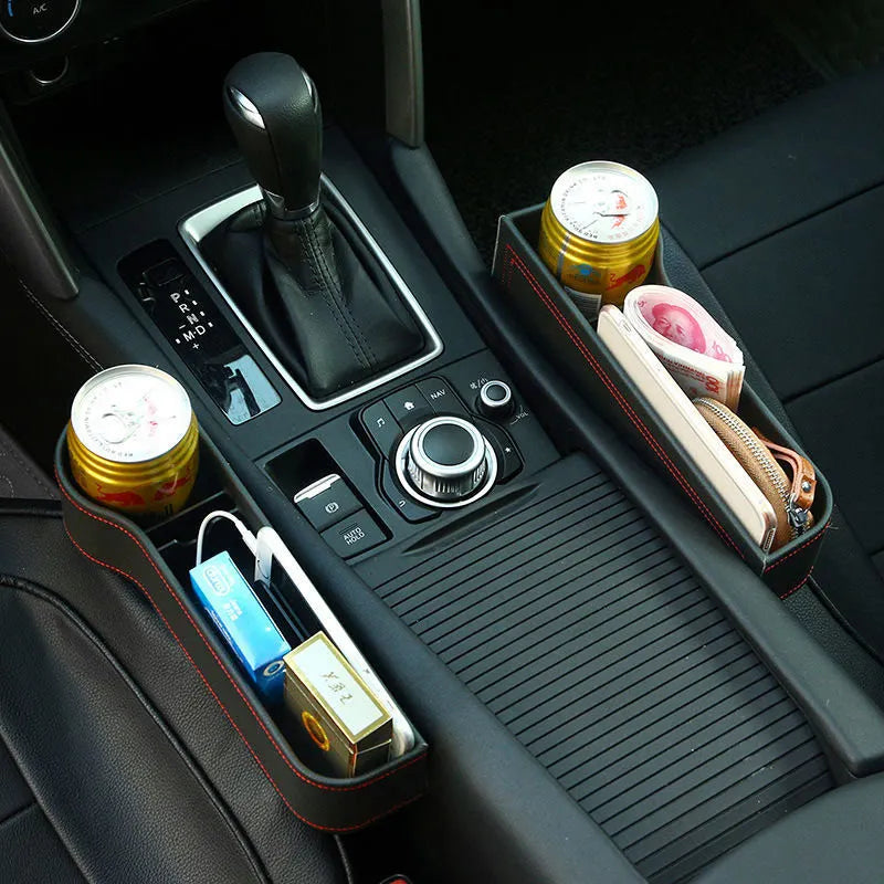 Leather Car Cup Holder Seat Organizer