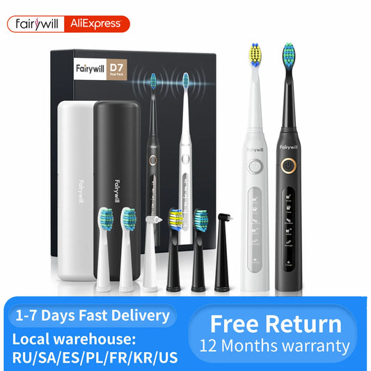 USB Charge Sonic Electric Toothbrush Set with Toothbrush Heads and 5 Modes