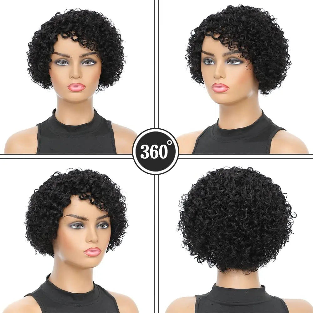 Short Kinky No Lace Front Human Hair Wig