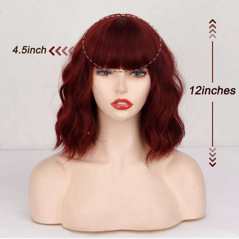 Short Bob Synthetic Wigs for Women with Heat Resistant Fiber