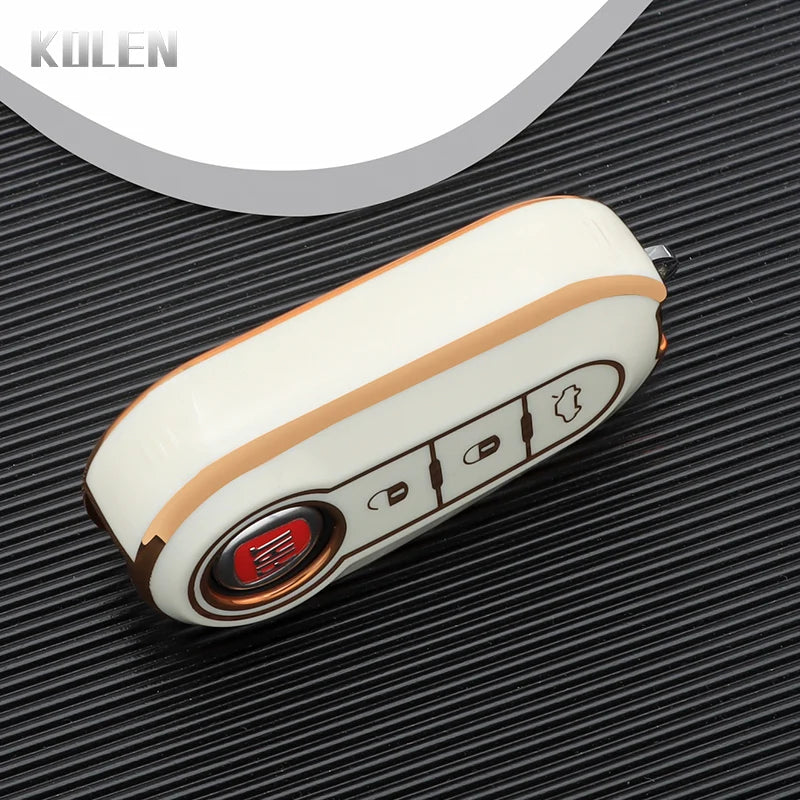 Folding Key Case Cover Shell For FIAT 500