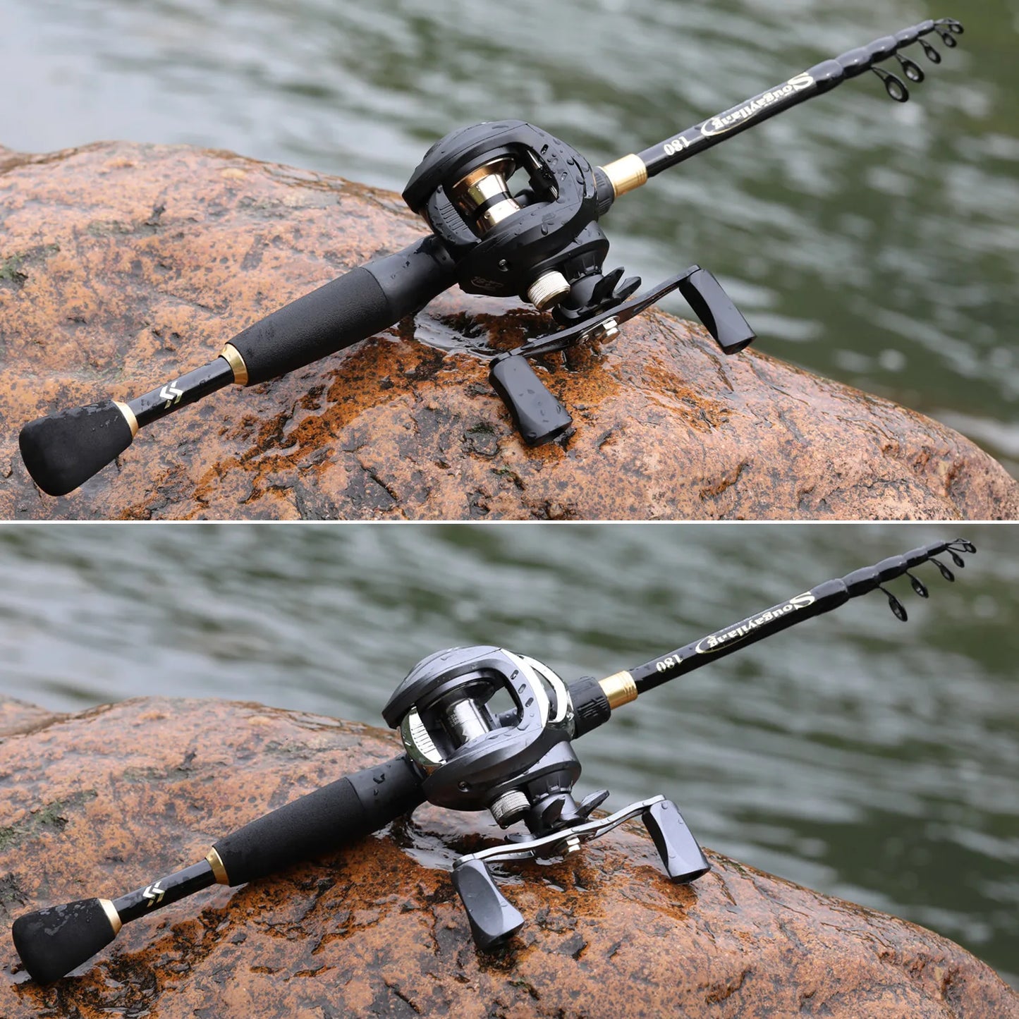 1.8-2.4m Carbon Fiber Casting Fishing Rod and Reel Combo