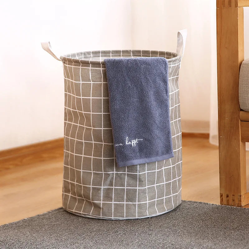 Foldable Cotton Linen Laundry Basket