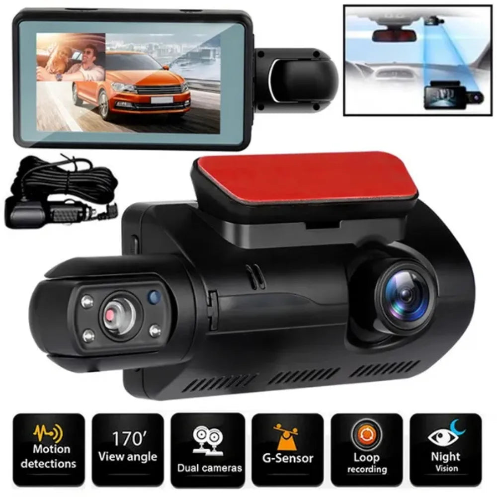 Dual Lens Dash Cam for Cars with WIFI Night Vision