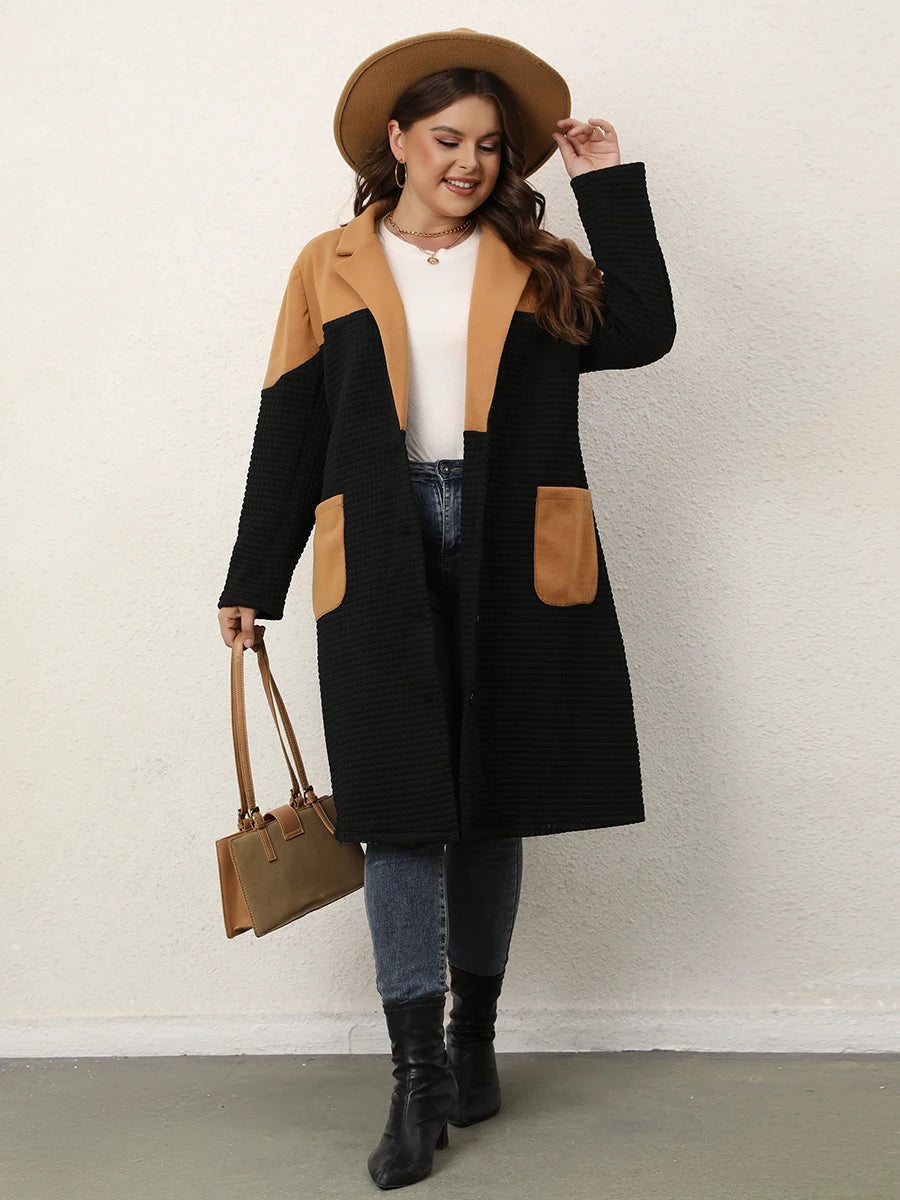 Plus Size Clothing Office Winter Trench Coat