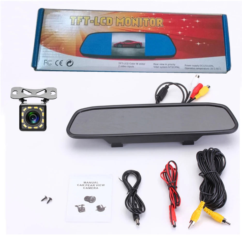 4 LED Night Vision Car HD Video Auto Parking Monitor