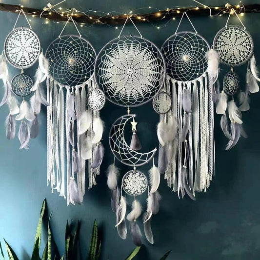 5pcs/set Handmade Feathers Dream Catcher (no Light and Wood Stick)