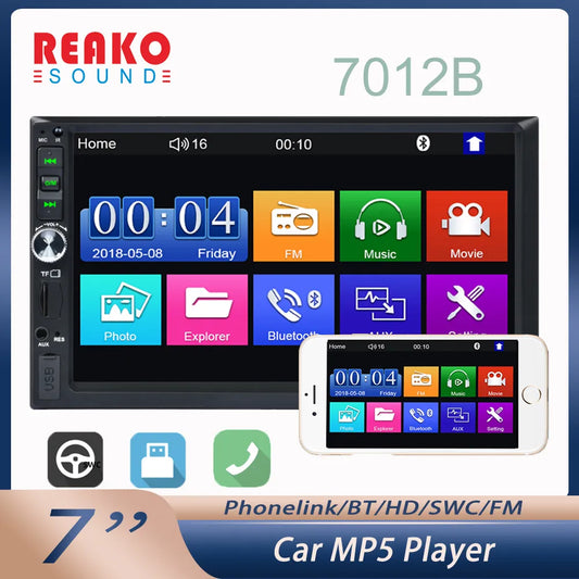 7" HD Touch Screen 2D Car Radio Multimedia Player