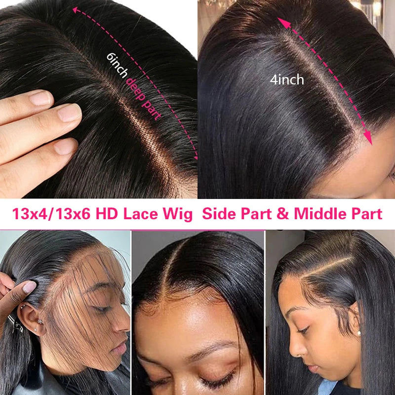 28-30 Inch 13x6 HD Straight Lace Front Wig