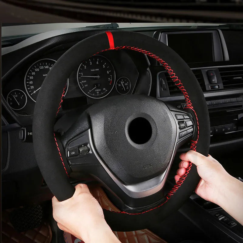 Premium Universal Fur Steering Wheel Cover with Needles and Thread