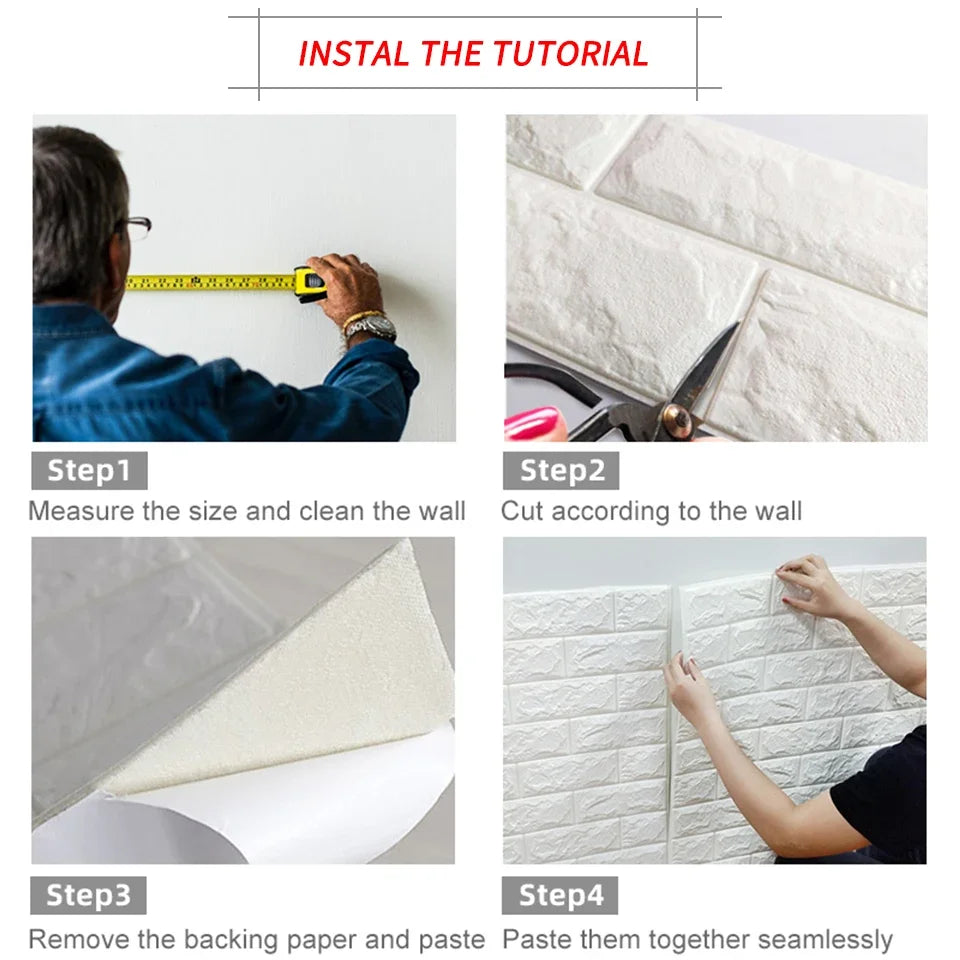 70cmx1/5/10m 3D Wallpaper Decoration Self-adhesive Antique Foam Brick Wallpaper Living Room Bedroom Waterproof 3d Wall Sticker