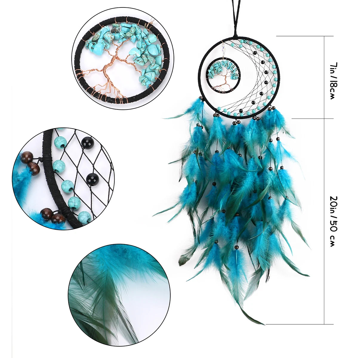 Gem Crystal Tree Of Life Dream Catcher