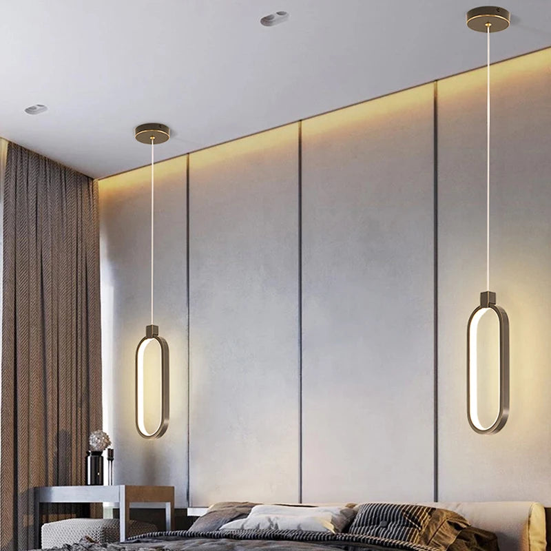 Gold Black  Modern Minimalist LED Pendant Light