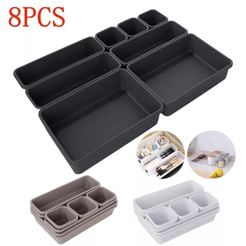 8pcs Household Drawer Organizers Trays