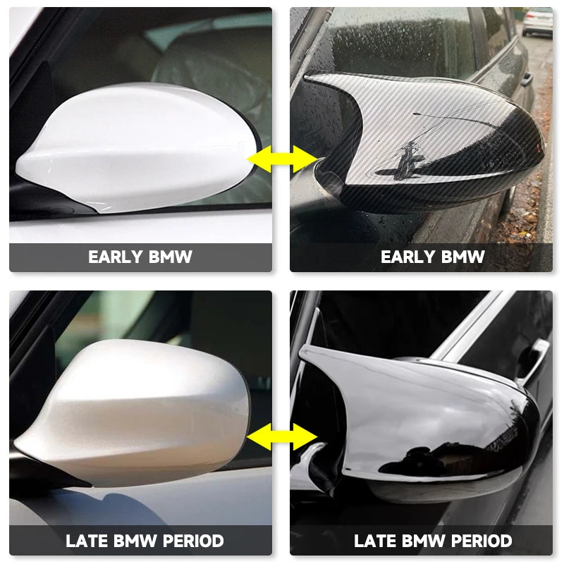 2x Mirror Cover Car Side Door Rearview Cover Cap For BMW