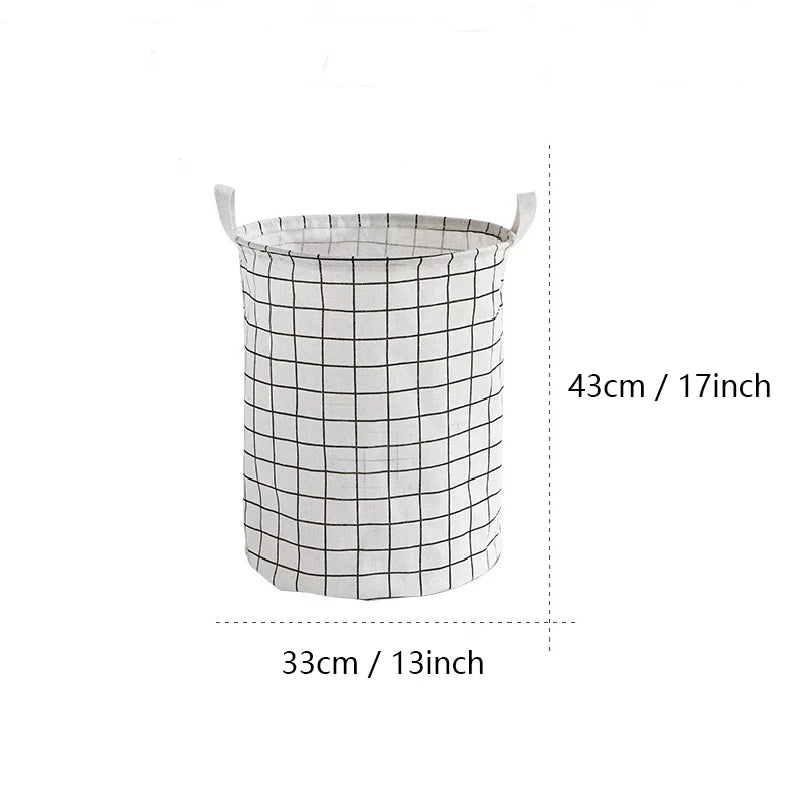 Foldable Cotton Linen Laundry Basket