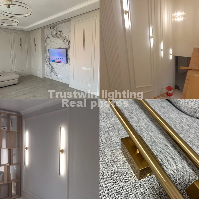 Modern simple linear tube LED wall lamp