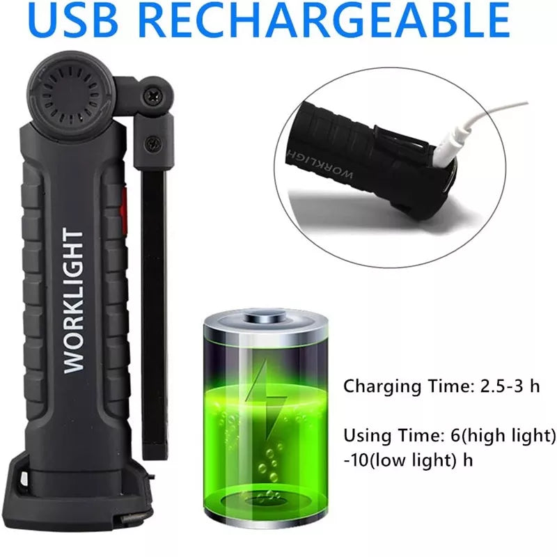 Rechargeable Magnetic LED Work Lights with 5 Modes