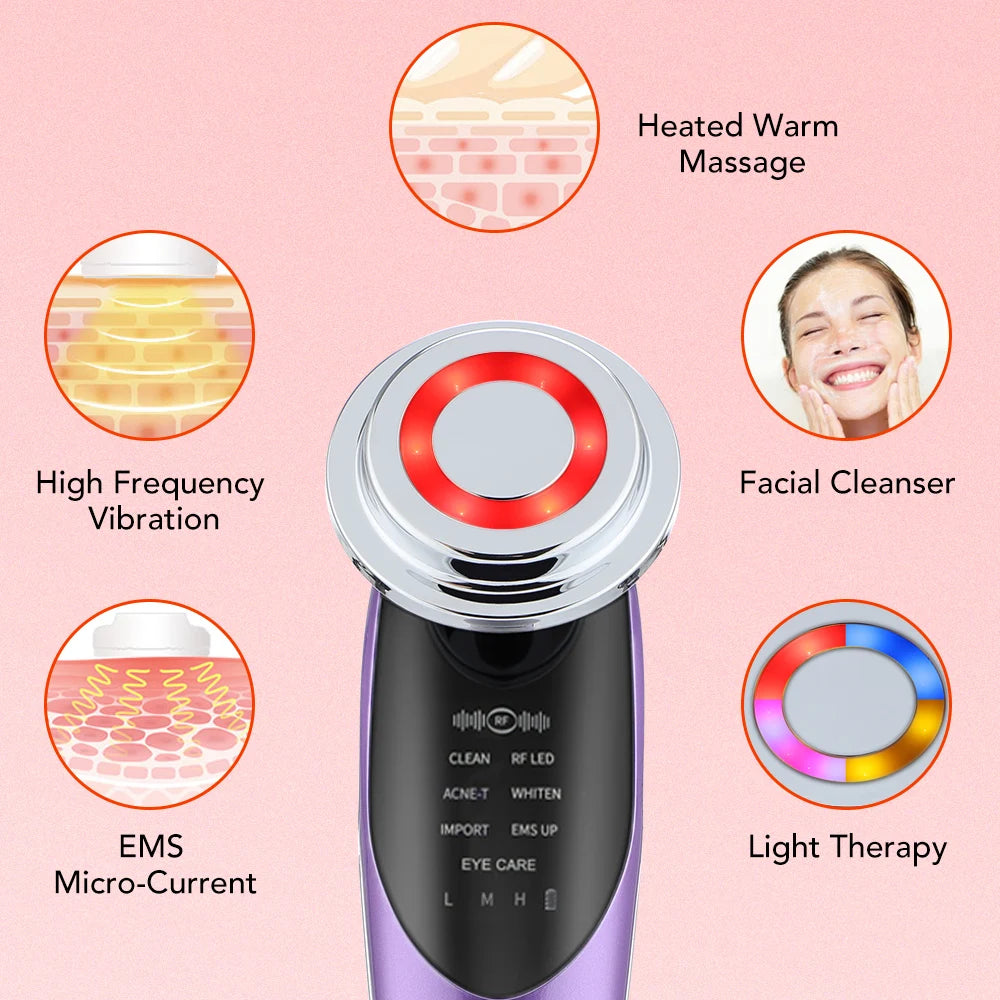 7 in 1 RF Microcurrent Skin Rejuvenation Facial Massager