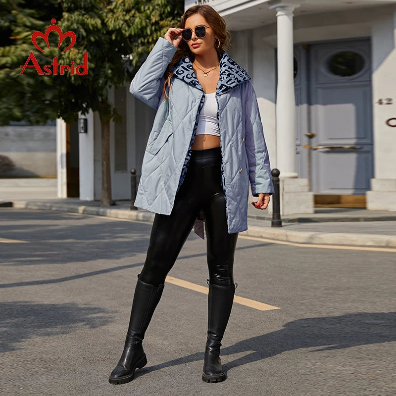 Plus Size Long Warm Letter Print Hooded Jacket