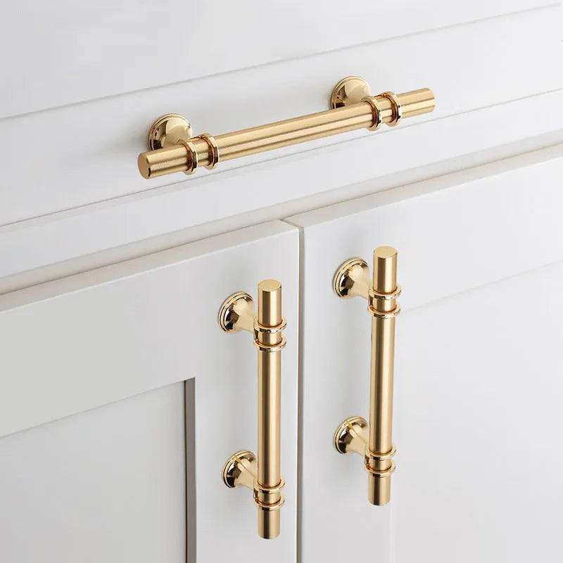 Black Gold Modern Zinc Alloy Door Handles