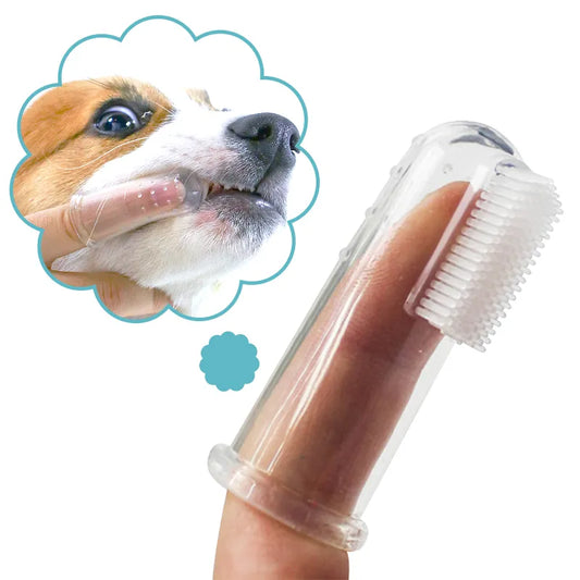 Super Soft Pet Finger Toothbrush Teddy Dog Brush Bad Breath Tartar Teeth Care Tool Dog Cat Cleaning Silicagel Pet Supplies