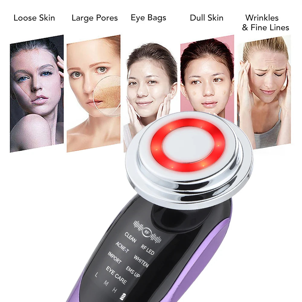 7 in 1 RF Microcurrent Skin Rejuvenation Facial Massager