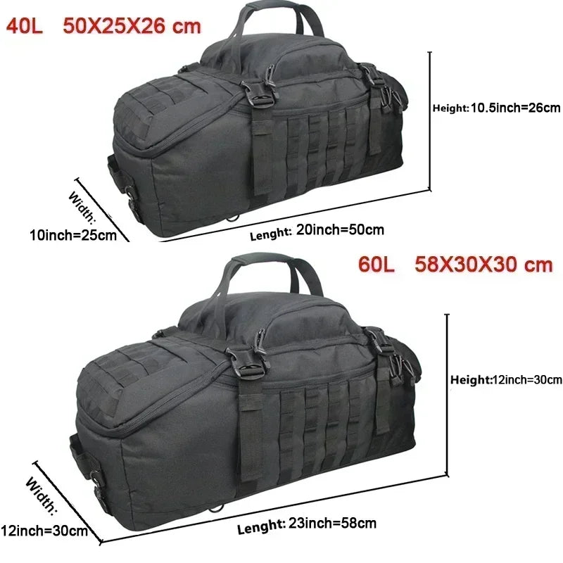 40L 60L 80L Waterproof Travel Bags Large Capacity Luggage Bags Men Duffel Bag Travel Tote Weekend Bag Military Duffel Bag