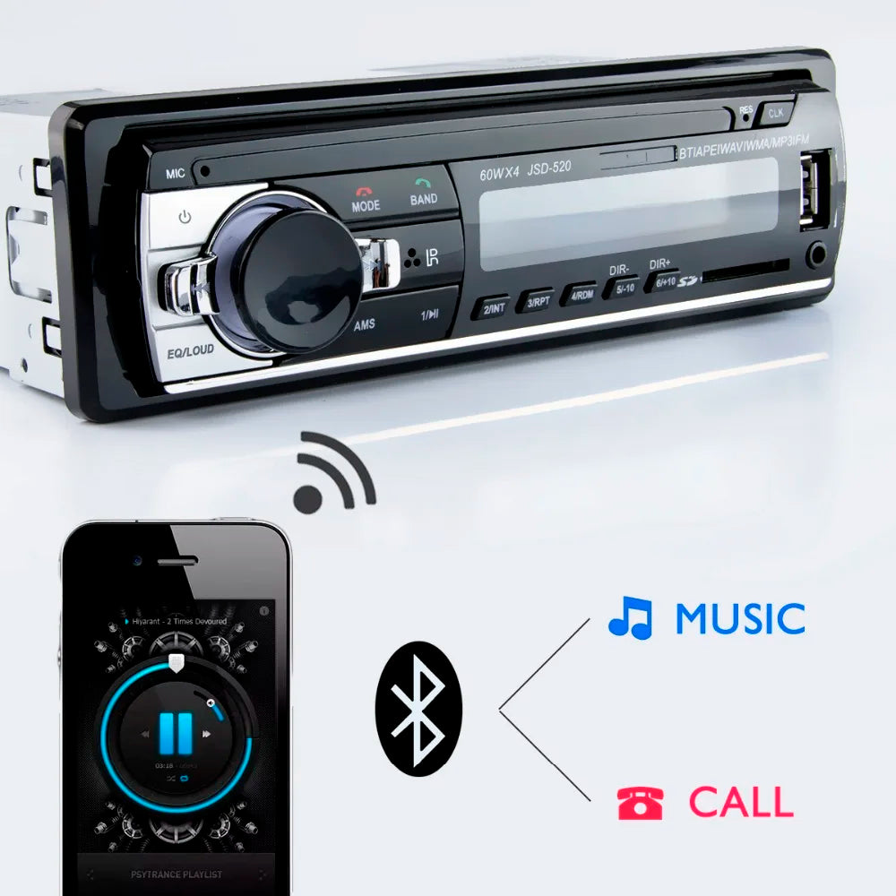 USB/SD Digital Bluetooth Car Radio Stereo Player with In-Dash