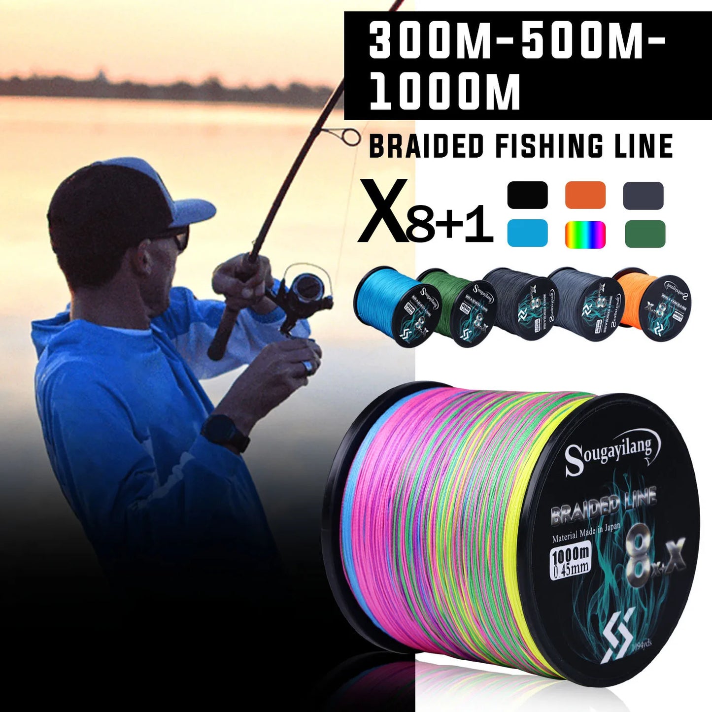 9 Strands 300/500/1000M Braided Fishing Line