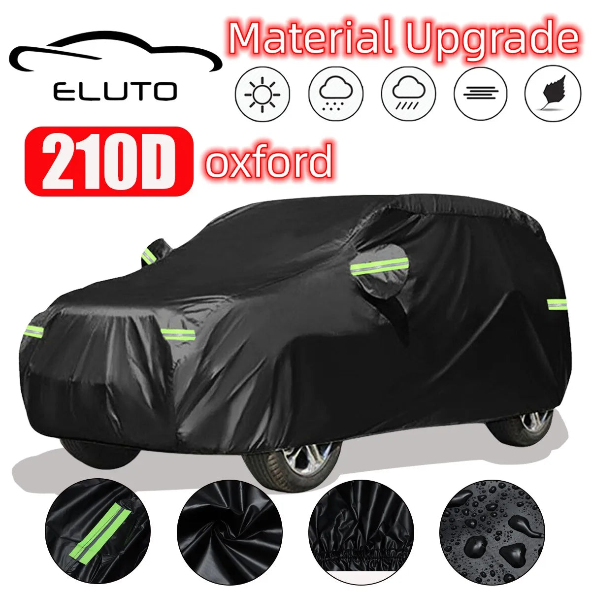 Waterproof Anti Snow Black Full Car Cover