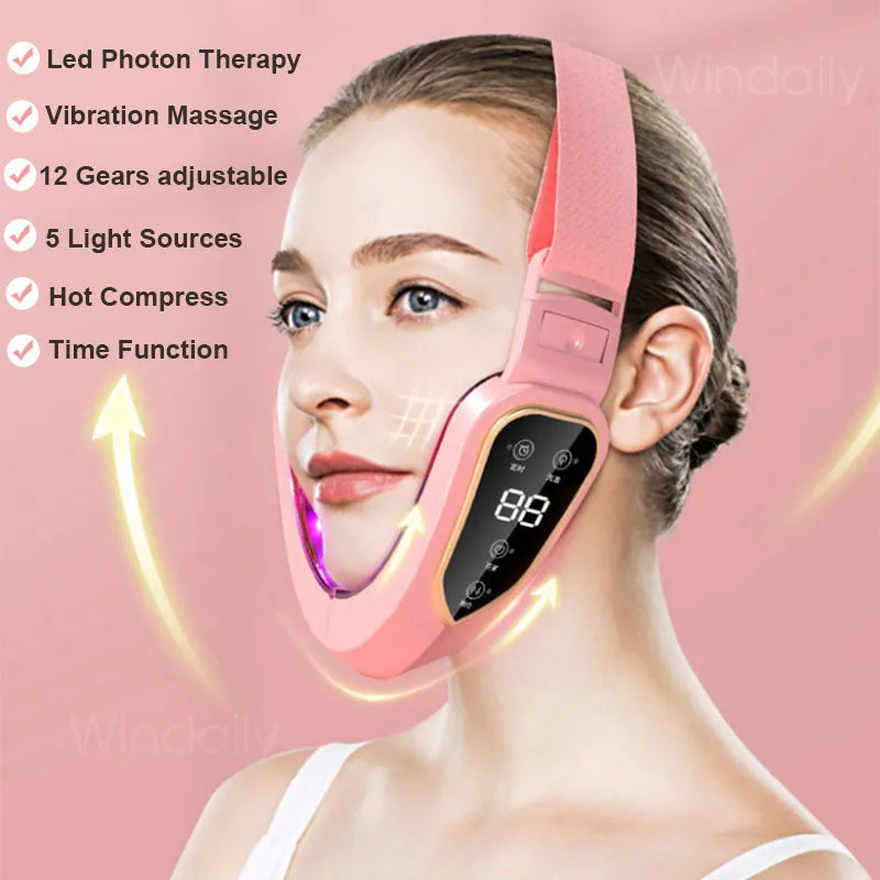 LED Photon Therapy Facial Slimming Vibration Massager