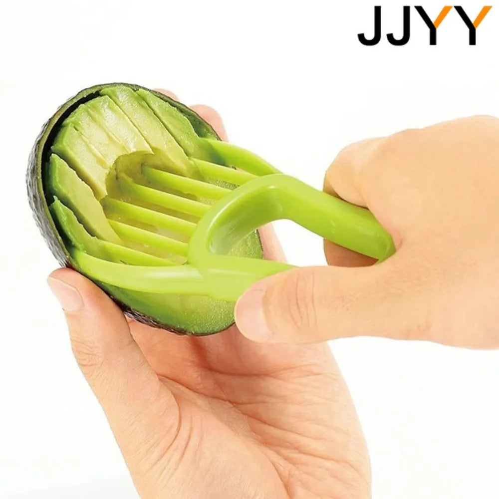 JJYY 3 In 1 Avocado Slicer Shea Corer Butter Fruit Peeler Cutter Pulp Separator Plastic Knife Kitchen Vegetable Tools