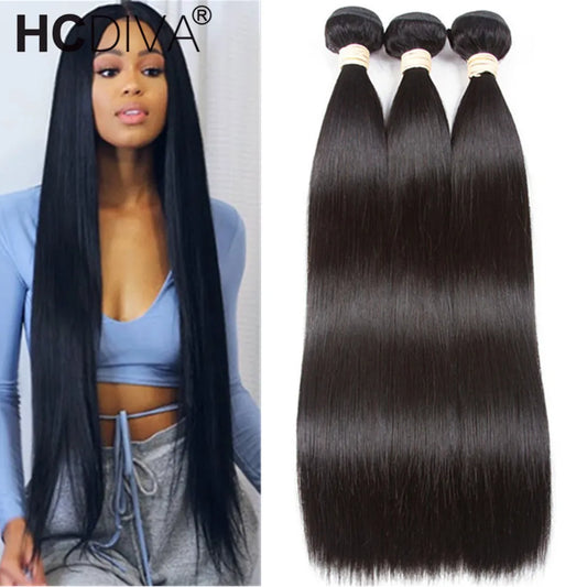 8-32 Inch 3/4 Pieces Brazilian Straight Hair Bundles