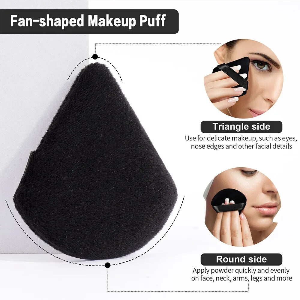 MAANGE 10/12 Pcs Triangle Powder Puff Wet Dry Use For Loose Powder Liquid Cosmetic Soft Plush Powder Puff Makeup Foundation