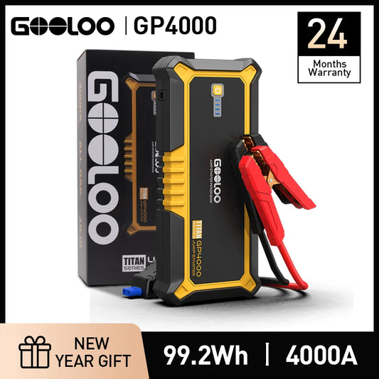 4000A Super Capacity Car Jump Starter 26800mAh Portable Automotive Power Bank