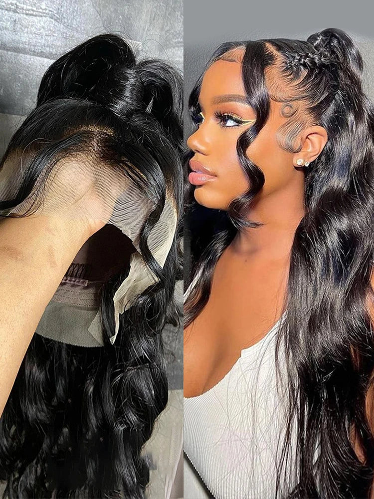200% Body Wave Human Hair Pre-Plucked HD 360 Full Lace Wig