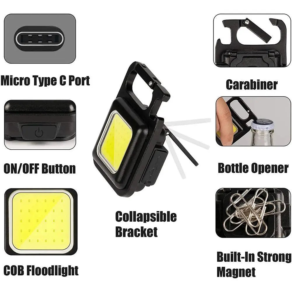 Multifunctional Mini LED Flashlight Keychain