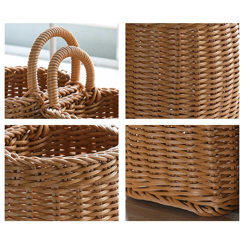 Woven Hanging Kitchen Storage Basket with Handle