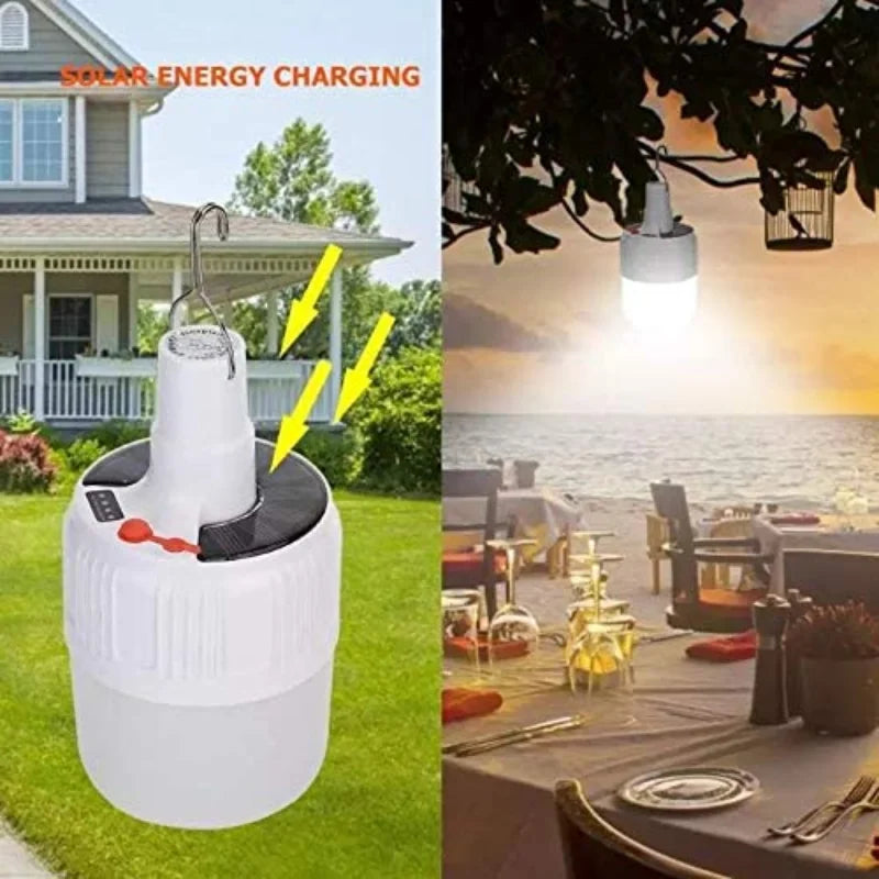 USB Rechargeable with 5 Lighting Modes Hanging Bulb for Outdoor