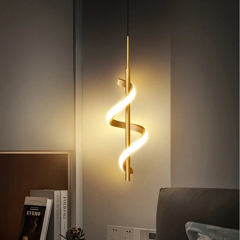 Gold Black Modern LED Pendant Light